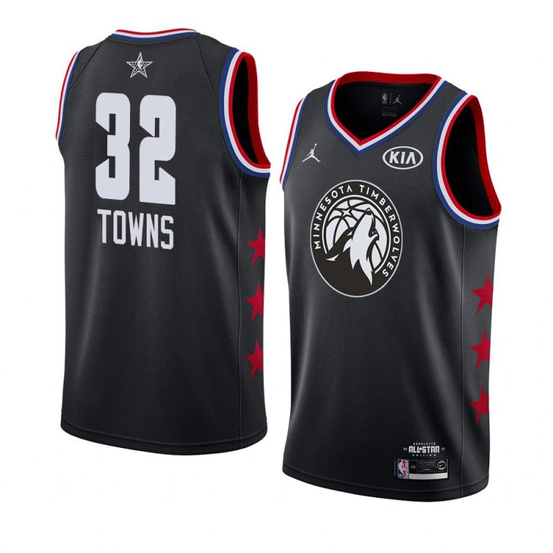 2019 all star black men's karl anthony towns jersey
