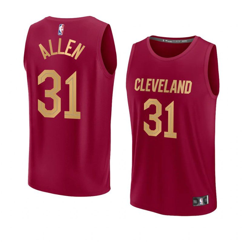 2022 23cavaliers jarrett allen wine fast break replica icon jersey