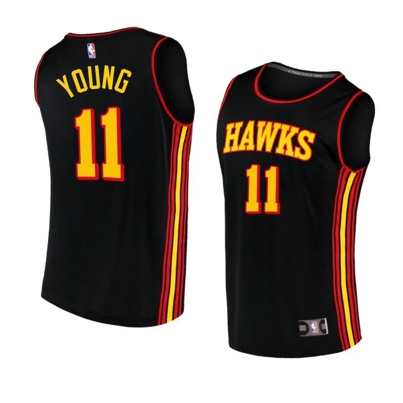 2022 23hawks trae young black replica statement jersey