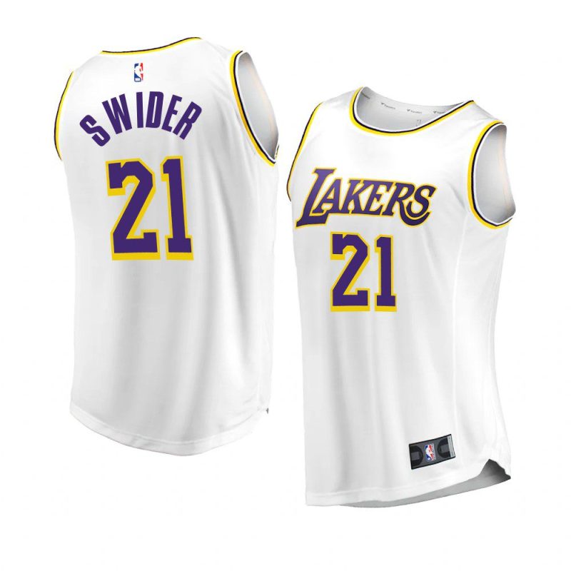 2022 23lakers cole swider white replica association edition jersey