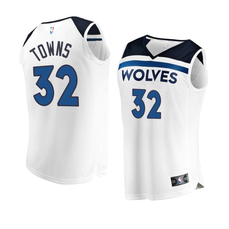 2022 23timberwolves karl anthony towns white replica association jersey