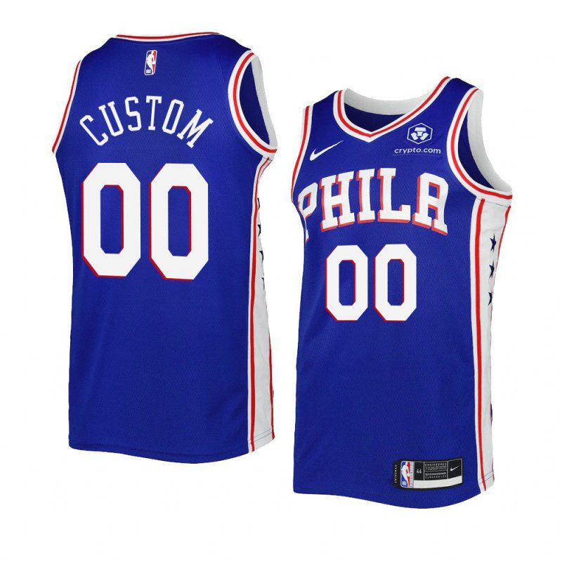 76ers custom royal 2022 23icon edition swingman jersey