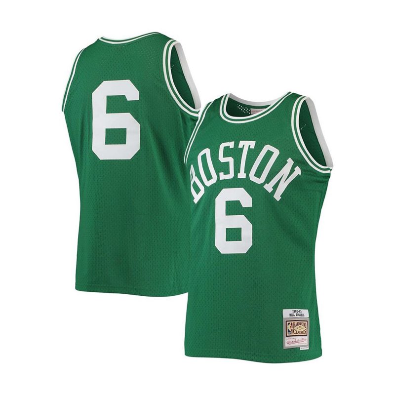 Boston Celtics Bill Russell Hardwood Classics Green Jersey Women