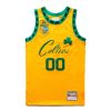 Boston Celtics Bodega X Mitchell Ness Custom 00 Jersey Gold Worldwide Respect