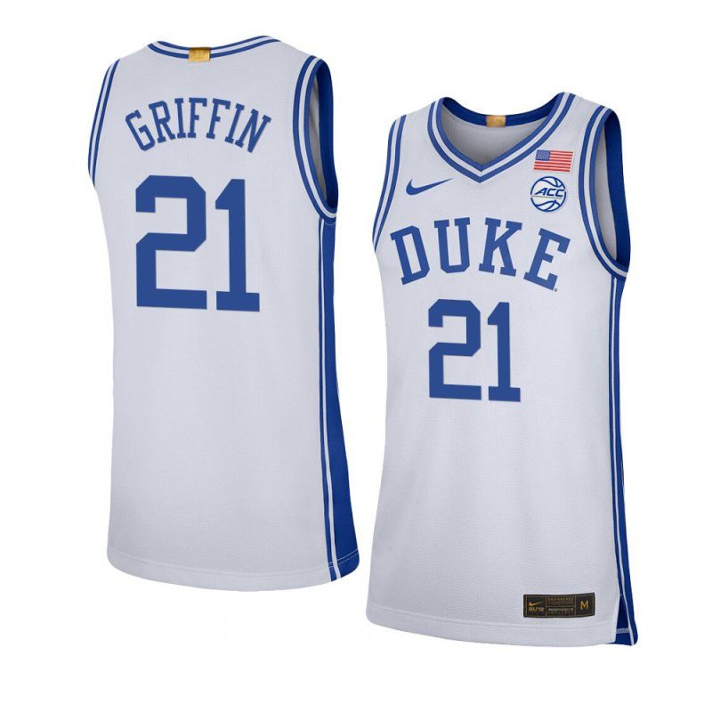 aj griffin limited jersey college basketball white 2021 22