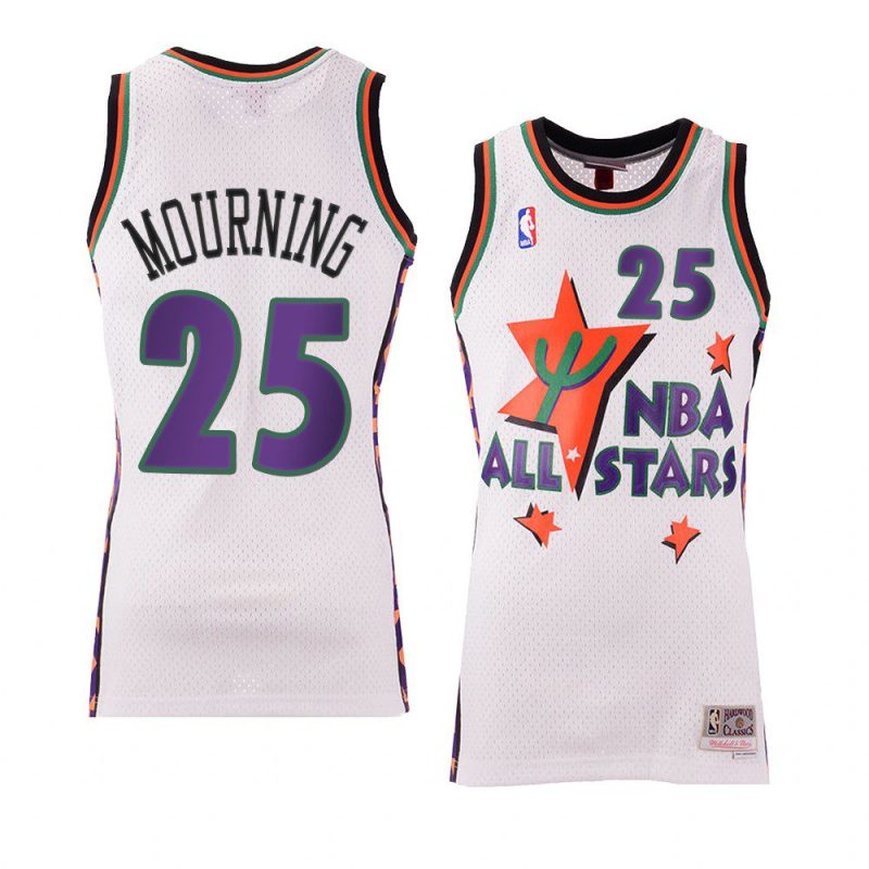 alonzo mourning jersey 1995 nba all star white eastern conference men's