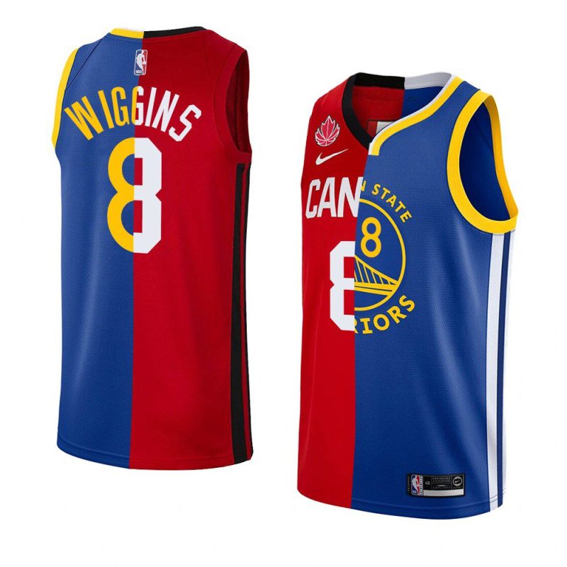 andrew wiggins canada x dubs dual teams split red bluejersey red blue