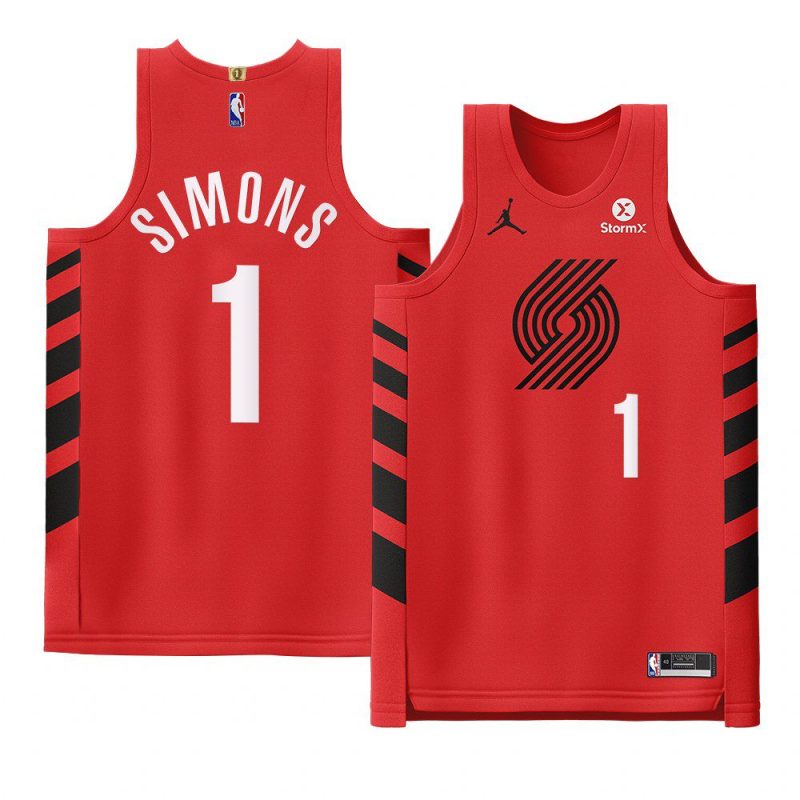 anfernee simons 2022 23blazers jersey statement editionauthentic red