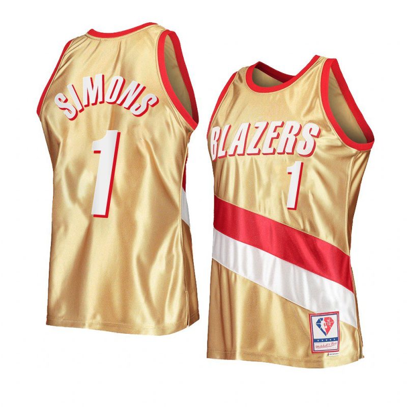 anfernee simons gold 75th anniversary jersey