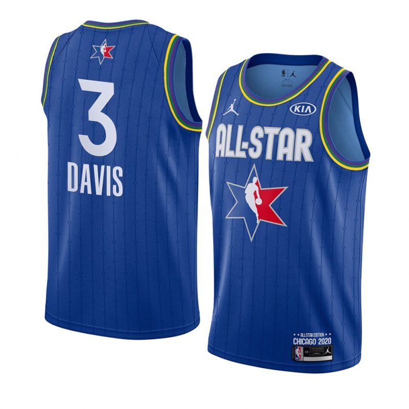 anthony davis los angeles lakers jersey 2020 nba all star game blue western conference men's