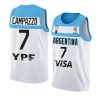 argentina basketball 2023 fiba world cup facundo campazzo white home jersey