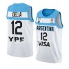 argentina basketball 2023 fiba world cup marcos delia white home jersey