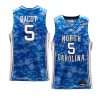 armando bacot basketball jersey carrier classic veterans day blue 2022