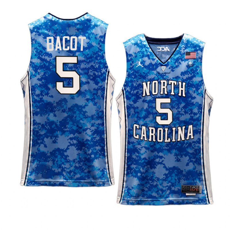 armando bacot basketball jersey carrier classic veterans day blue 2022