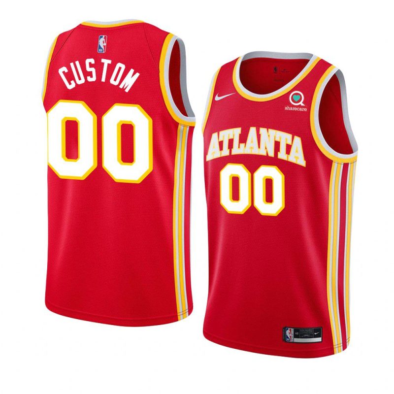 atlanta hawks custom red icon edition jersey