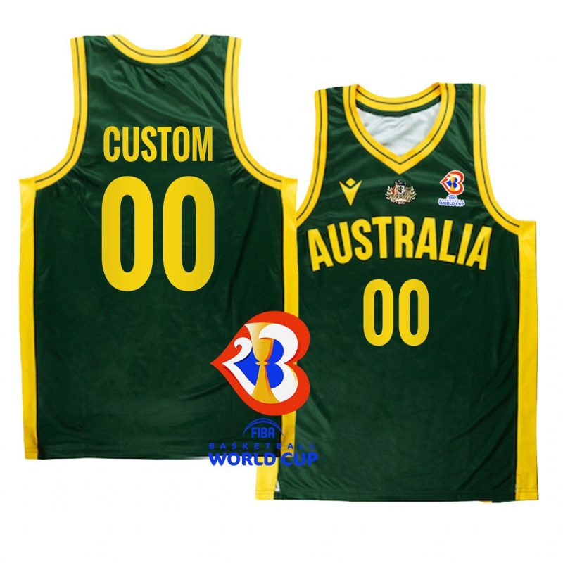 australia team 2023 fiba basketball world cup custom green boomers jersey