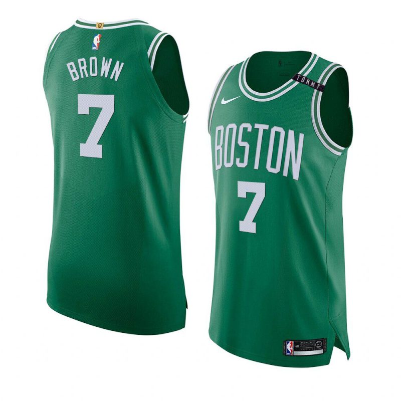 authentic jaylen brown jersey tommy patch green