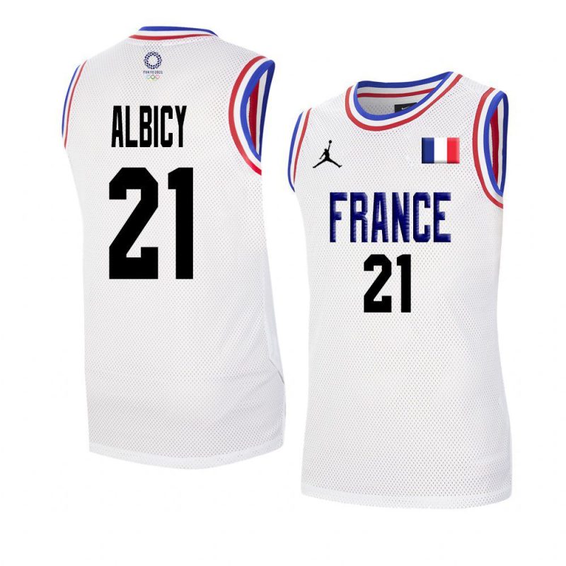 basketball team andrew albicy 2021 tokyo olympics white jersey