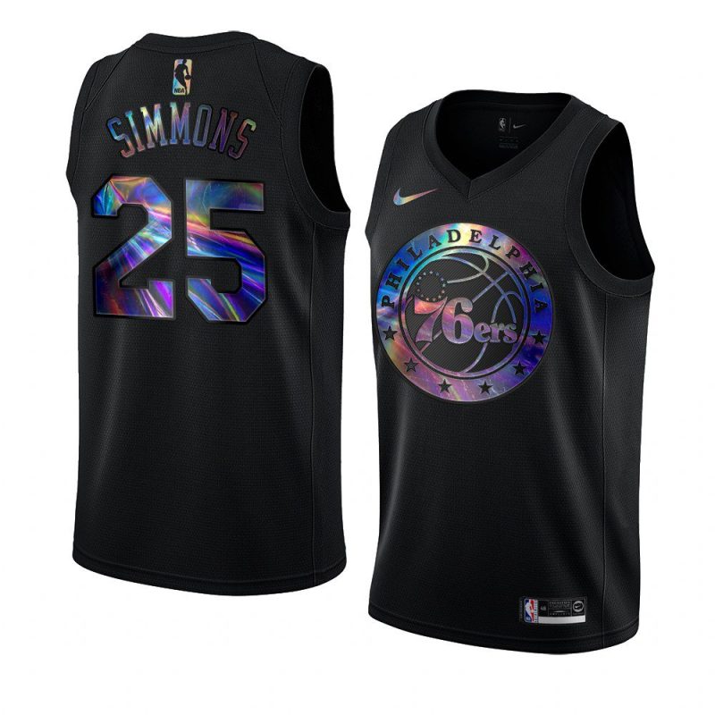 ben simmons jersey iridescent holographic black limited edition