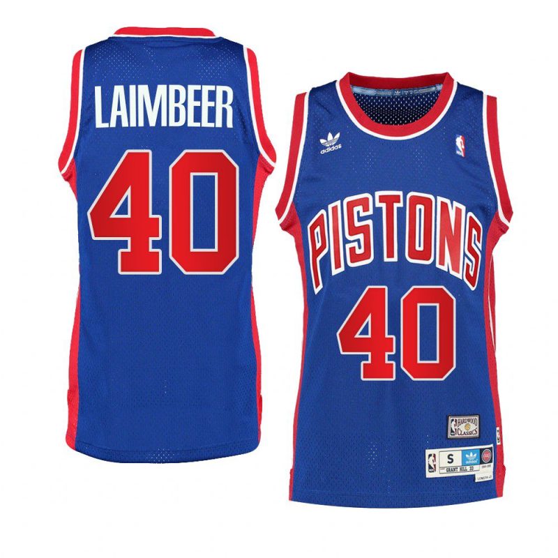 bill laimbeer jersey throwback blue men's