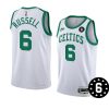 bill russell men forever no.6 patch jersey classic white