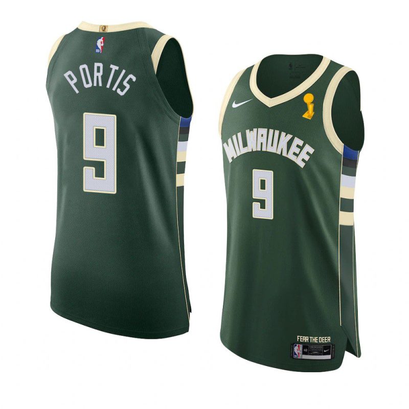 bobby portis authentic icon jersey 2021 nba finals champions hunter green