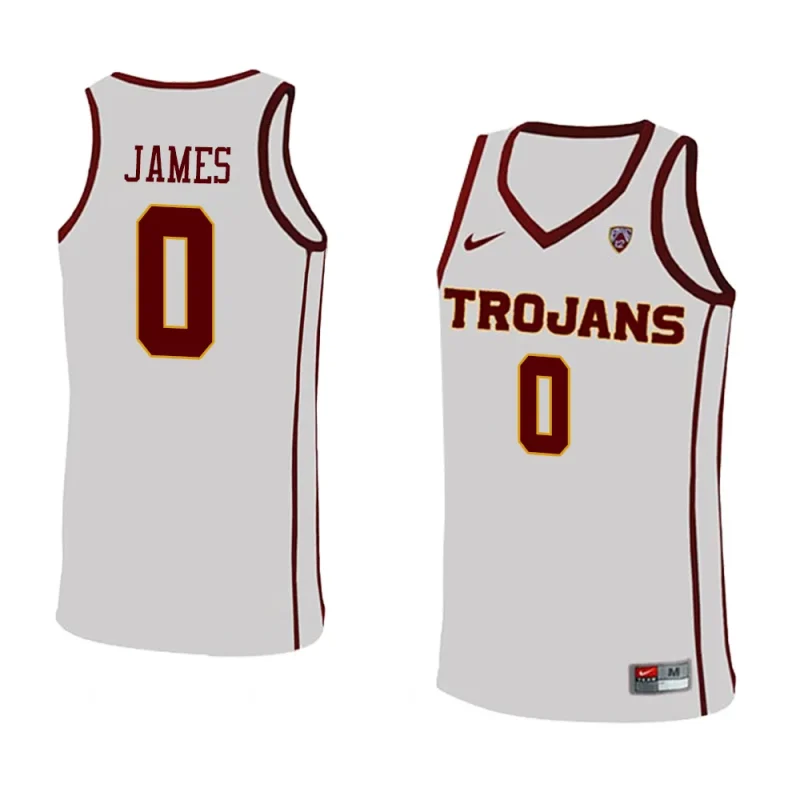 bronny james white jersey college basketball replica