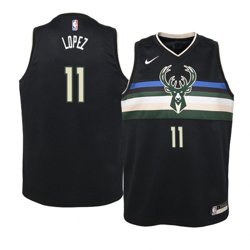 bucks brook lopez statement jersey youth black 2019 20