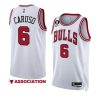 bulls alex caruso white 2022 23association edition no.6 patch jersey