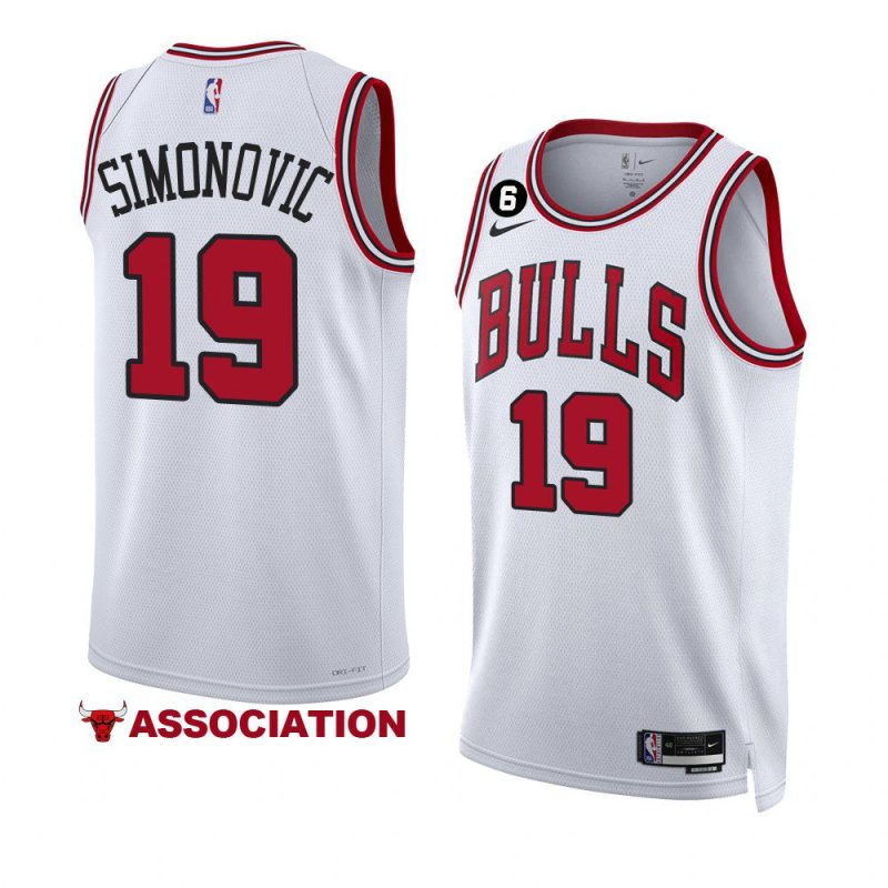 bulls marko simonovic white 2022 23association edition no.6 patch jersey