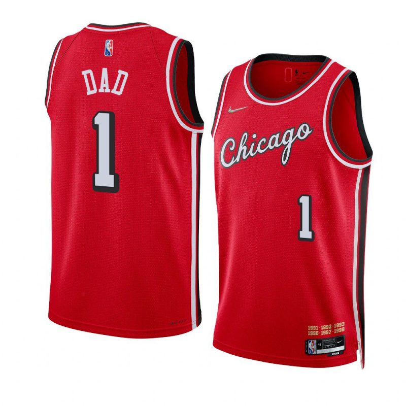 bulls no.1 dad jersey 2022 fathers day gift red