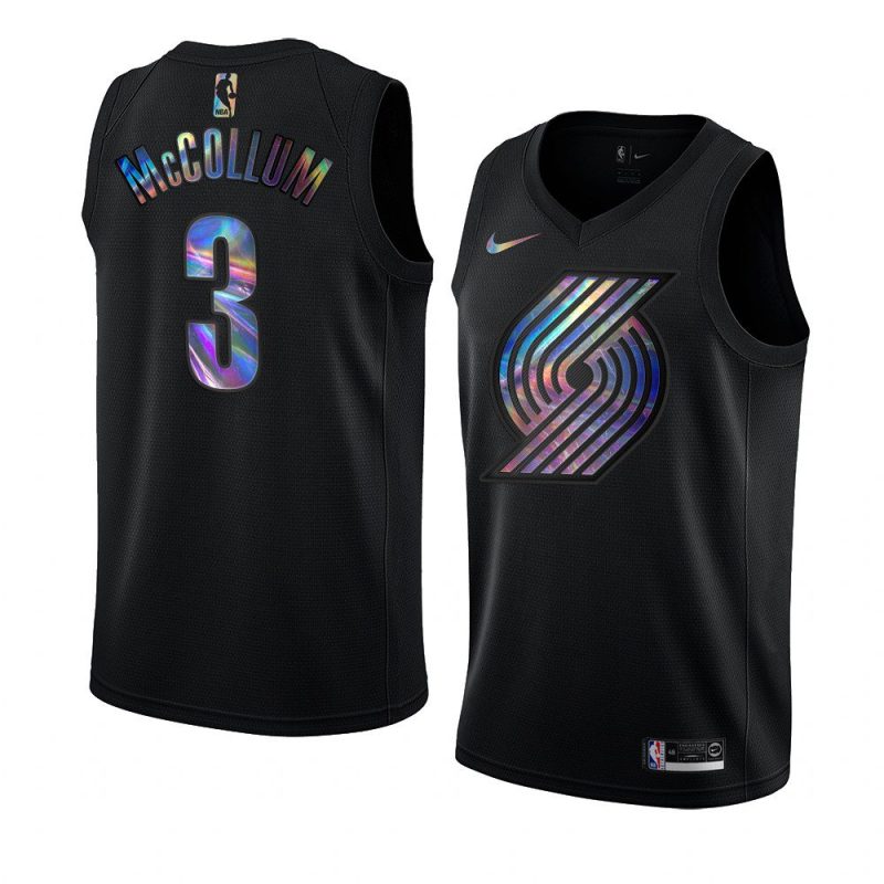 c.j. mccollum jersey iridescent hwc collection black 2021 limited men