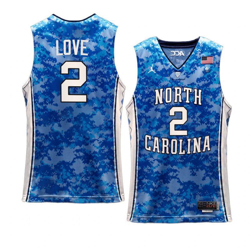 caleb love basketball jersey carrier classic veterans day blue 2022