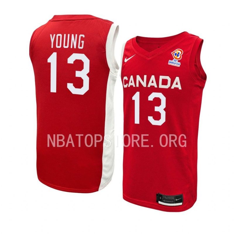 canada basketball fiba world cup 2023 kalif young red jersey