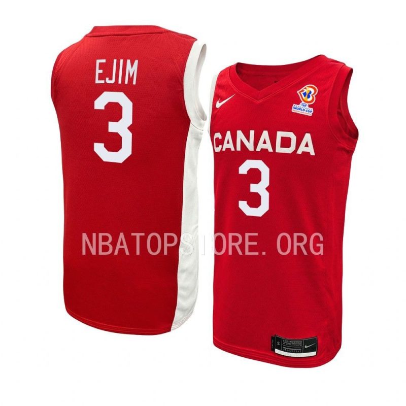 canada basketball fiba world cup 2023 melvin ejim red jersey