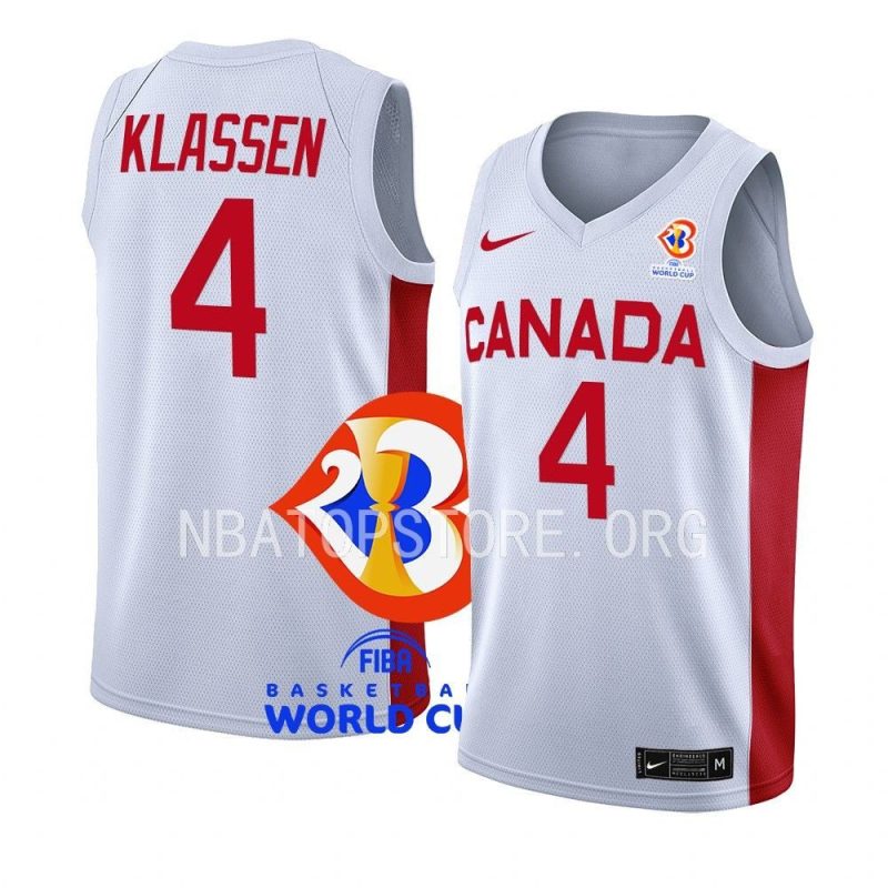 canada basketball fiba world cup 2023 owen klassen white jersey