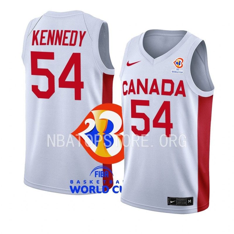 canada basketball fiba world cup 2023 thomas kennedy white jersey