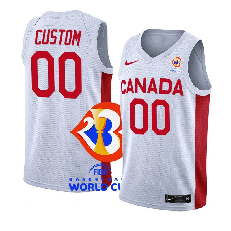 canada team 2023 fiba basketball world cup custom white home jersey