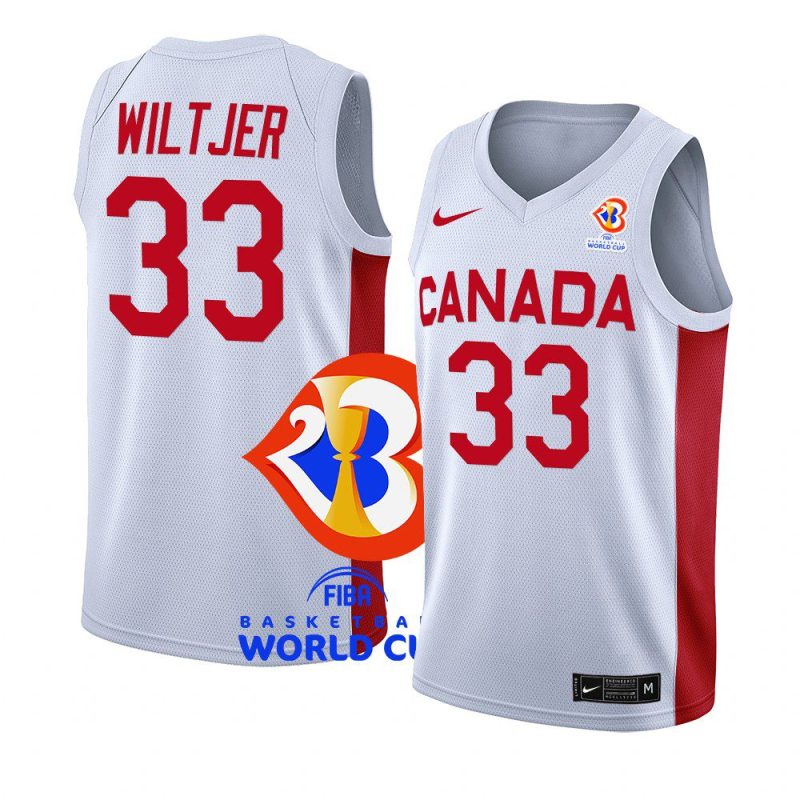 canada team 2023 fiba basketball world cup kyle wiltjer white home jersey