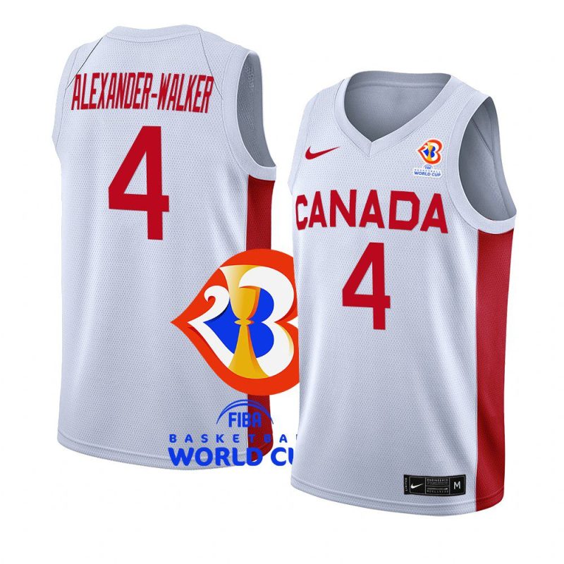 canada team 2023 fiba basketball world cup nickeil alexander walker white home jersey