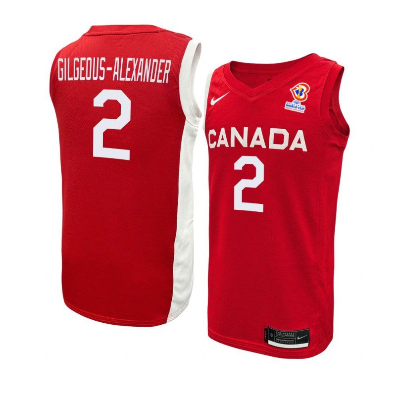 canada team 2023 fiba basketball world cup shai gilgeous alexander red jersey