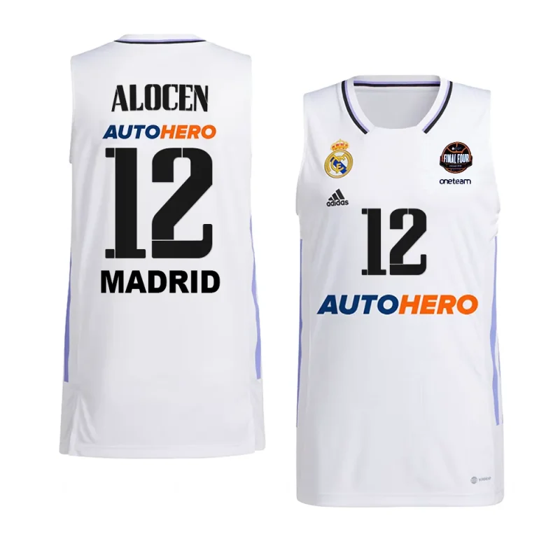 carlos alocen real madrid 11th euroleague champions home shirtjersey white