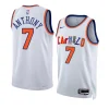 carmelo anthony knicks retirement whitejersey letters splice