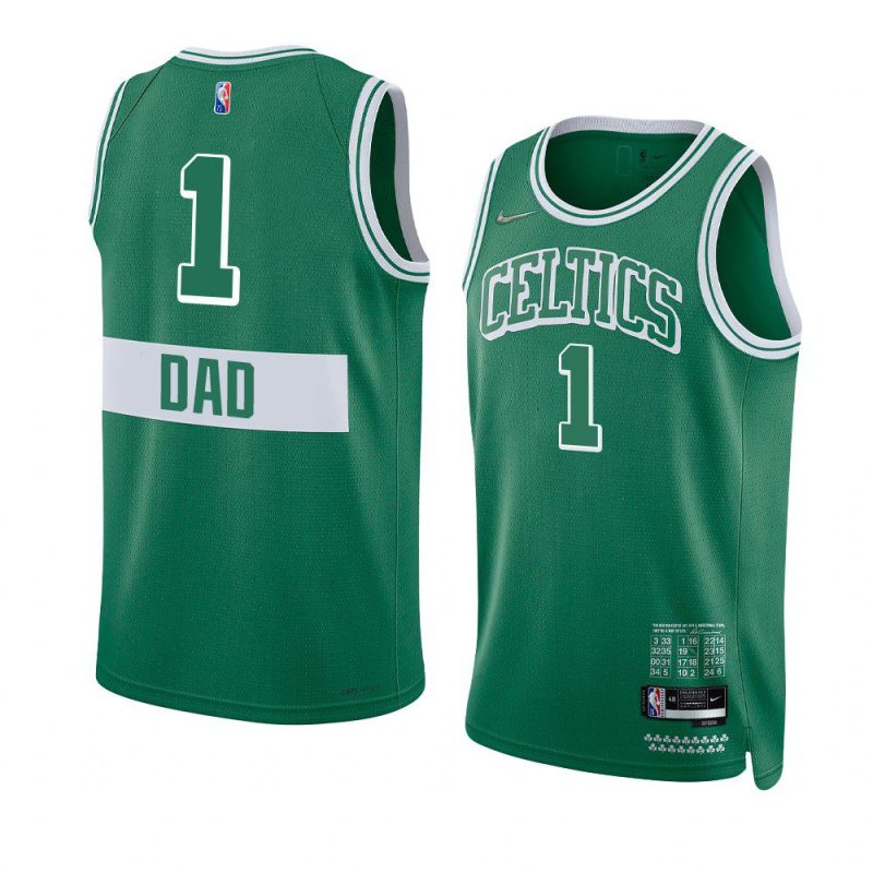 celtics no.1 dad jersey 2022 fathers day gift green