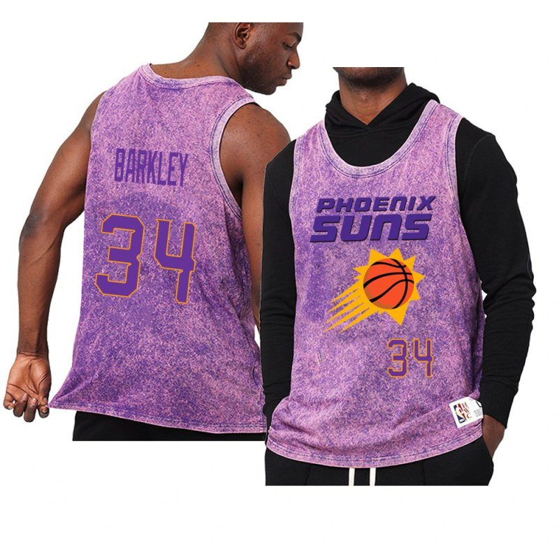 charles barkley worn out tank top jersey quintessential purple