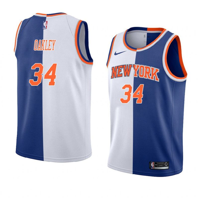 charles oakley split edition jersey white blue