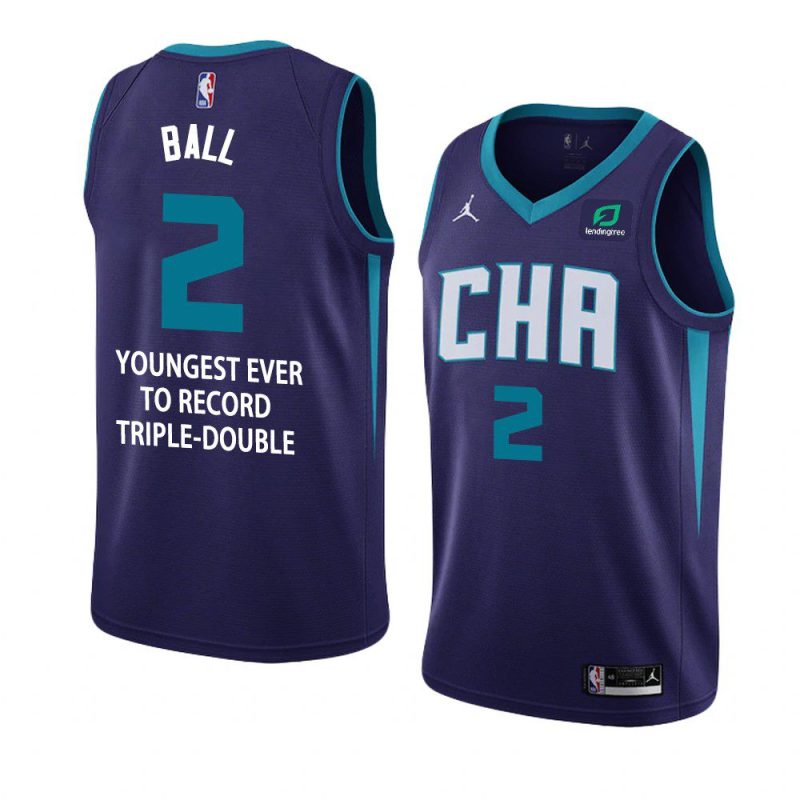charlotte hornets lamelo ball purple special commemoration jersey