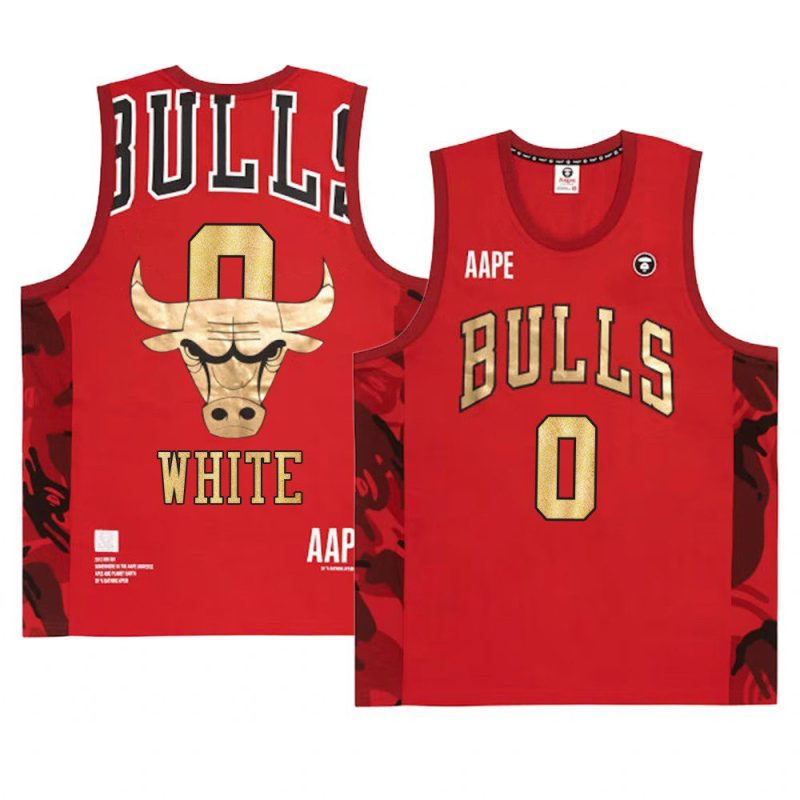 chicago bulls coby white red aape x nba style ape face mentank top