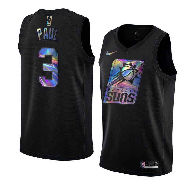 chris paul jersey iridescent holographic black limited edition men