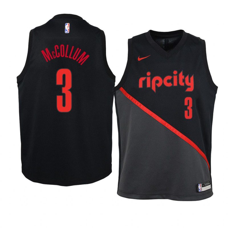 city 2018 19 c.j. mccollum black youth jersey